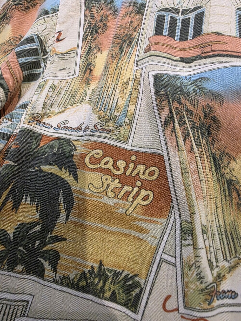Tommy Bahama Las Vegas Silk Shirt M Casino Strip Hawaiian Aloha Y2K - Picture 5 of 6